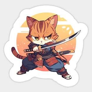 samurai cat Sticker